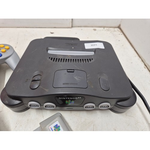 1456 - A Nintendo 64 Console with power supply and 2 controllers