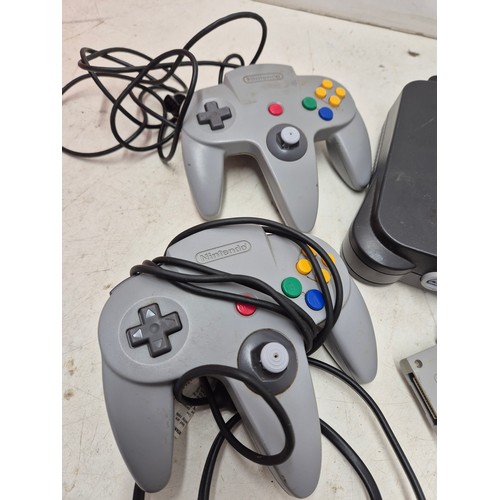 1456 - A Nintendo 64 Console with power supply and 2 controllers