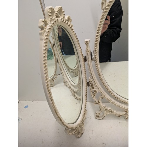 468 - An ornate 3 piece dressing mirror