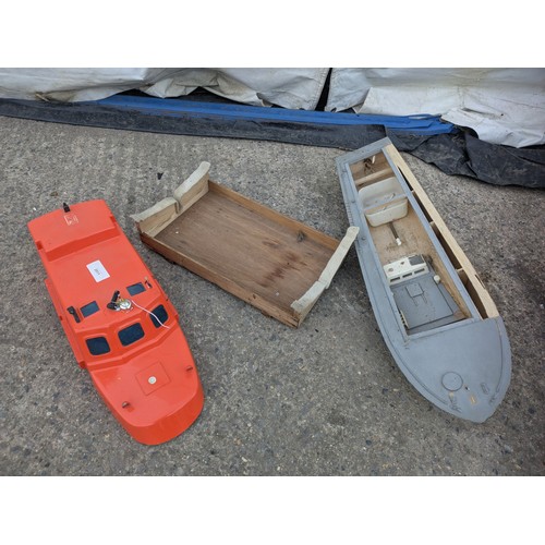 2011 - A RC model lifeboat on a wood stand