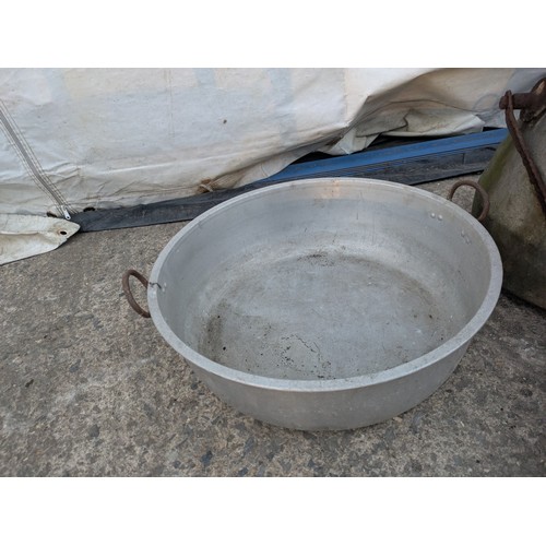 241 - A pair of vintage aluminium farmyard containers, to include a milk pail