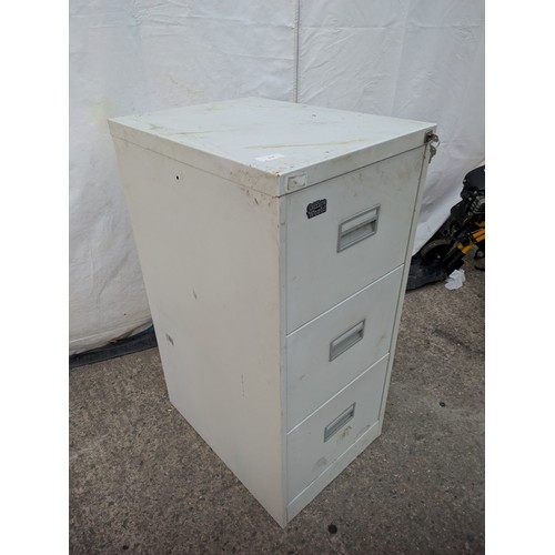 210 - Metal three draw filing cabinet