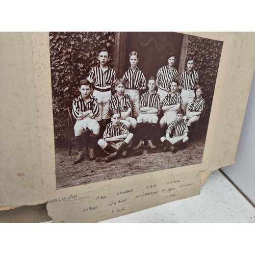 1047 - A pair of pre-first world war Bradfield College football team junior cup winners pictures, and a wor... 