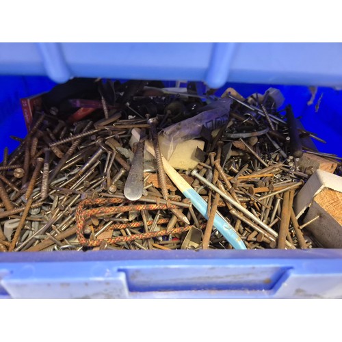 1700 - A large selection of nails and other fixings in 3 stackable lin bins