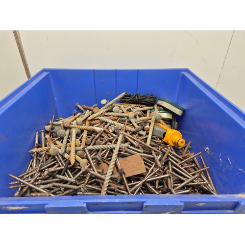 1700 - A large selection of nails and other fixings in 3 stackable lin bins