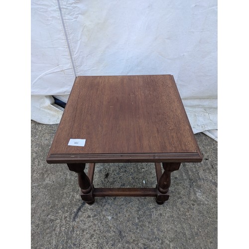 483 - A high quality mahogany coffee table with a bevelled top