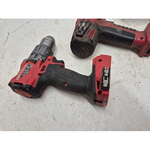 1720 - A set of 3 Milwaukee power tools including angle grinder, drill and impact driver