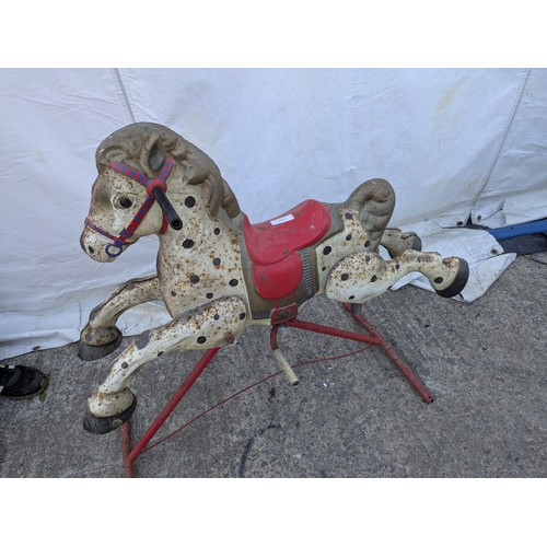 280 - A retro full metal rocking horse