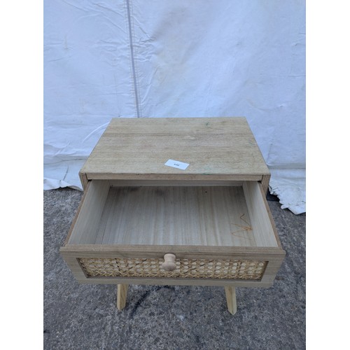 640 - A retro style side table with a wicker front