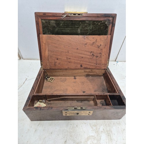 1025 - A vintage mahogany writing box engraved GF Townsend