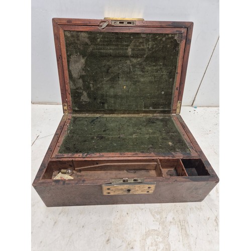 1025 - A vintage mahogany writing box engraved GF Townsend