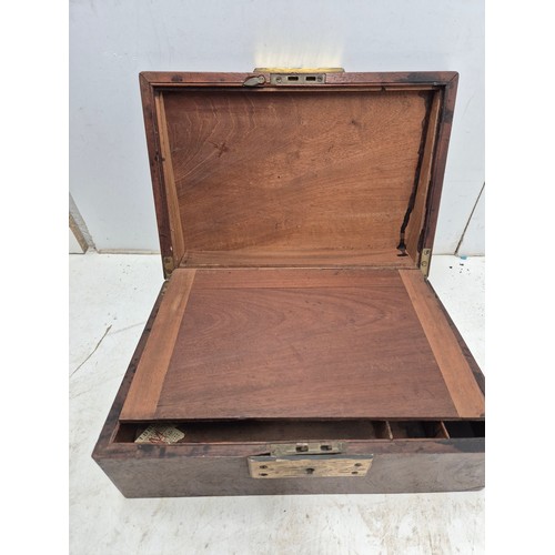 1025 - A vintage mahogany writing box engraved GF Townsend