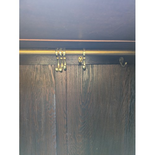 625 - A charming early 19th century wardrobe with wrought iron hinges and latches, internal dressing mirro... 