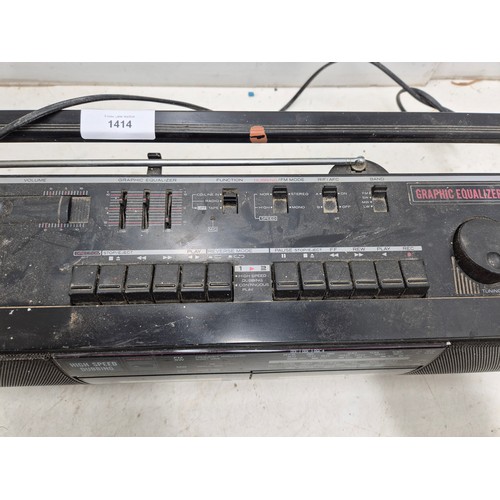 1414 - A Hitachi Stereo radio cassette recorder model trk-w350e