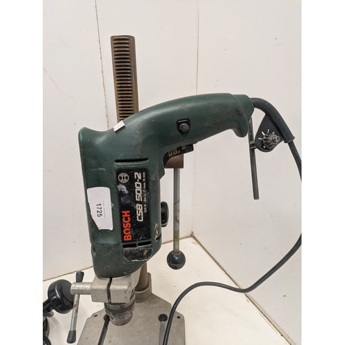 1725 - A Bosch CSB 500-2 drill mounted in a drill press stand and a Bosch router