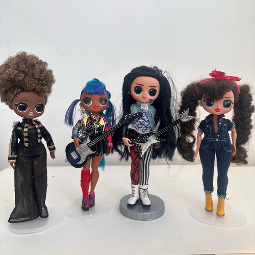 2097 - Job lot of 4 LOL surprise OMG dolls including Rocker Boi and Punk Grrrl etc