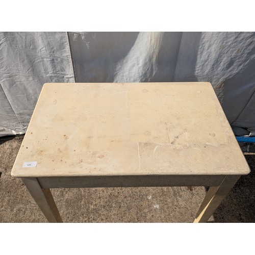 649 - A rustic pine dining table - painted white