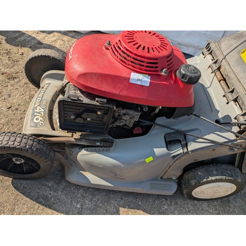 283 - A Honda HRB476C petrol lawn mower