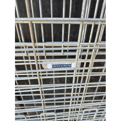 221 - Collapsible metal dog crate.