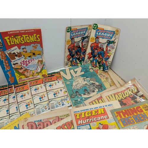 2100 - A selection of vintage comics including DC, Sergio Aragones, pixie, and commando jim