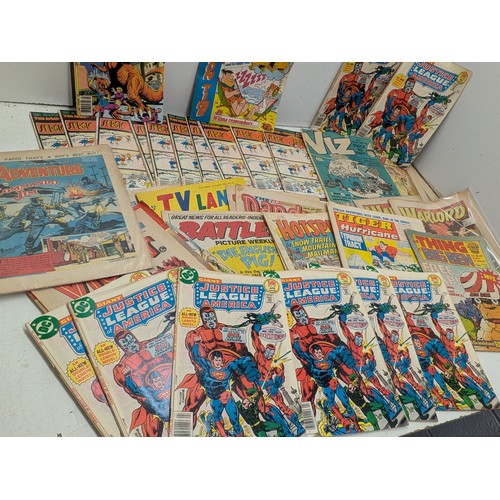 2100 - A selection of vintage comics including DC, Sergio Aragones, pixie, and commando jim