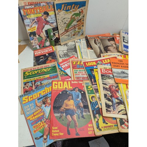 2099 - A selection of vintage magazines including train, football, and political