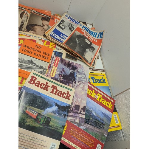 2099 - A selection of vintage magazines including train, football, and political