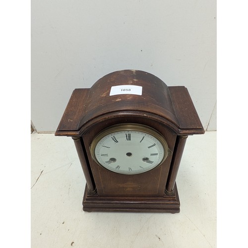 1058 - A circa 1910s chiming mantle clock - mechanism removed but present