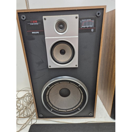 1224 - A pair of retro Philips F 9218 3 way speakers - for repair