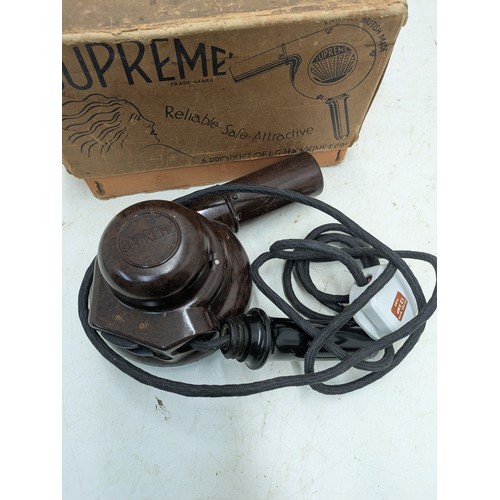 1259 - A vintage supreme bakolite hairdryer in original box