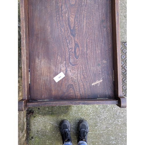 504 - A Vintage pine service trolley with removable top tray