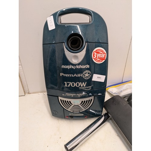 1366 - A Morphy Richards Premair 1800w vacuum cleaner body with carpet brush