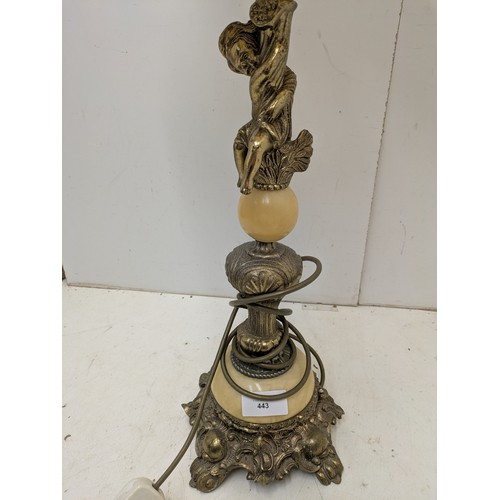 443 - A lovely ornate vintage table lamp with floral effects