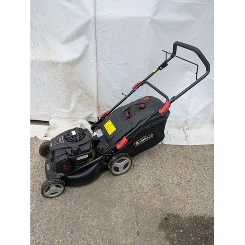 4 - A Floorabest FBM 450 B2 petrol lawn mower with a Briggs and Stratton 450e petrol lawn mower