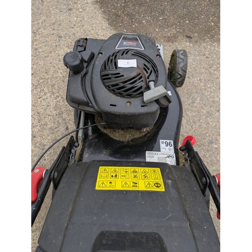 4 - A Floorabest FBM 450 B2 petrol lawn mower with a Briggs and Stratton 450e petrol lawn mower