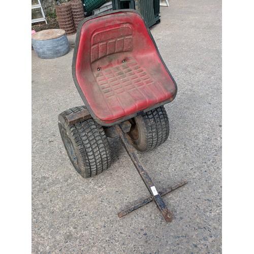 128 - A heavy duty sit on 2 wheel trolley