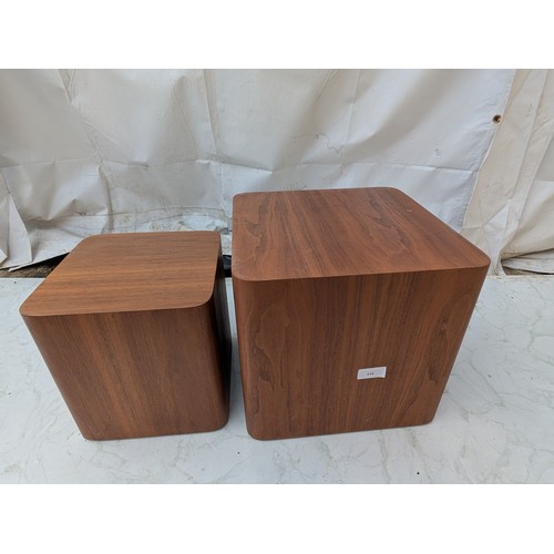 416 - A pair of high quality retro style square side tables