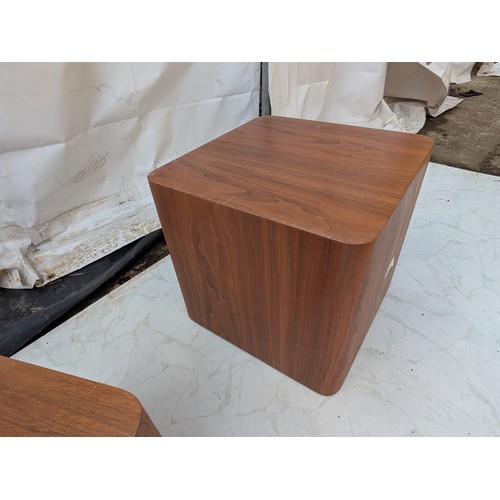 416 - A pair of high quality retro style square side tables