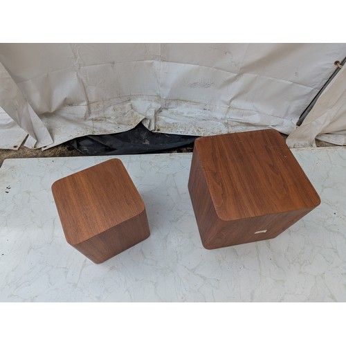 416 - A pair of high quality retro style square side tables