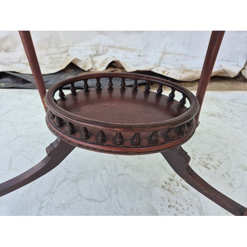 458 - An antique mahogany occasional table with underlying shelf - needs light tlc