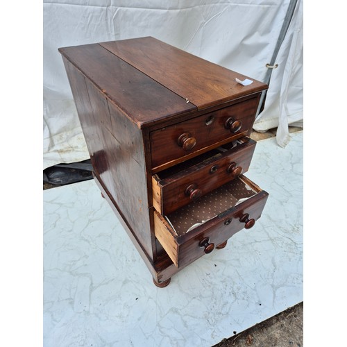 456 - An antique mahogany 3 drawer unit