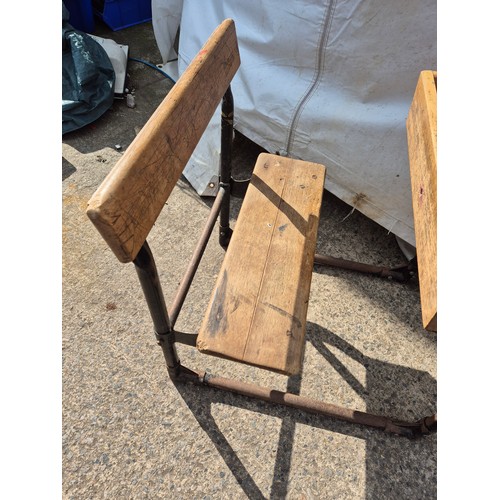 473 - A vintage school desk with folding chair