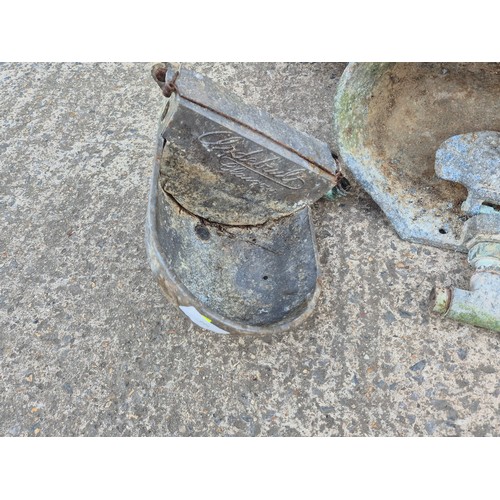 122 - A selection of 3 vintage cast aluminum water troughs