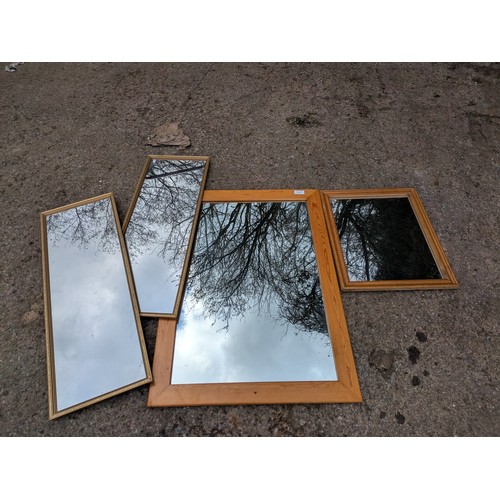 417 - A selection of 4 wall mounted mirrors