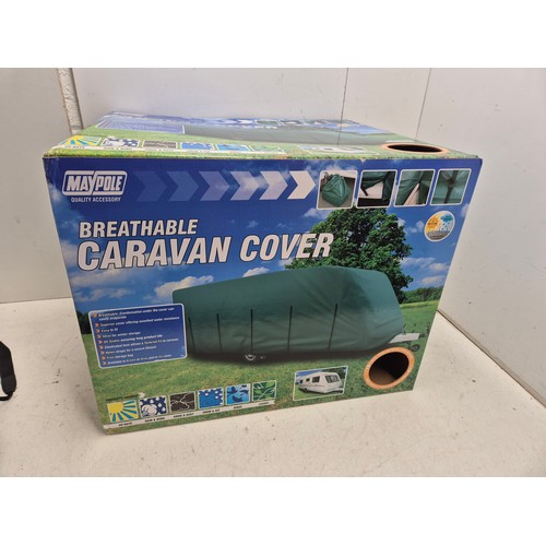 77 - An unused in box Maypole breathable caravan cover for 6.2-6.8 meter caravans in green