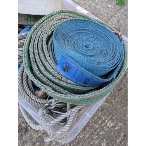 216 - A selection of rope and various straps
