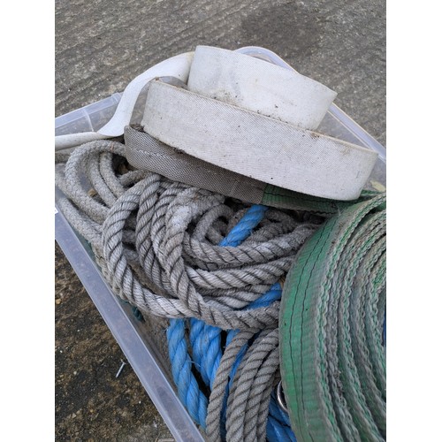 216 - A selection of rope and various straps
