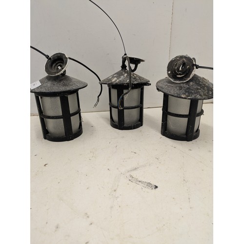 144 - A set of 3 outdoor lanterns