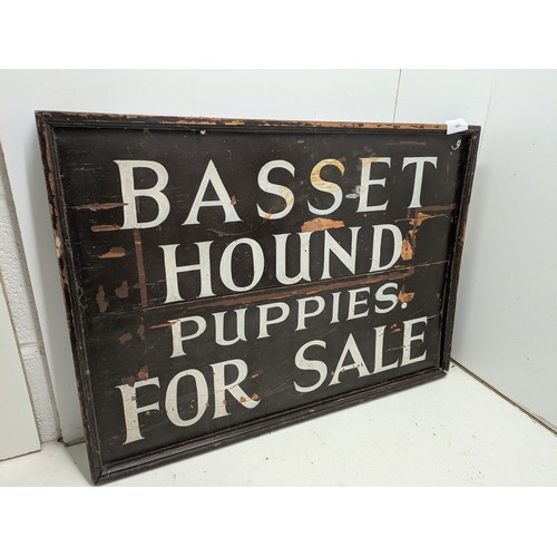 683 - A vintage 'basset hounds for sale' sign