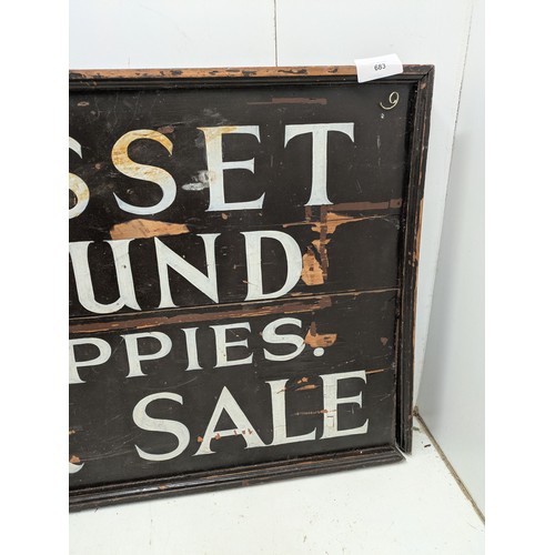 683 - A vintage 'basset hounds for sale' sign